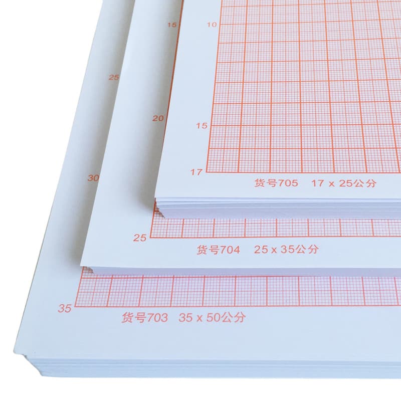 Calculation paper thickened, graph paper, coordinate paper, drawing, engineering design paper, grid paper A4 A3 A2 A1 A0 orange-red