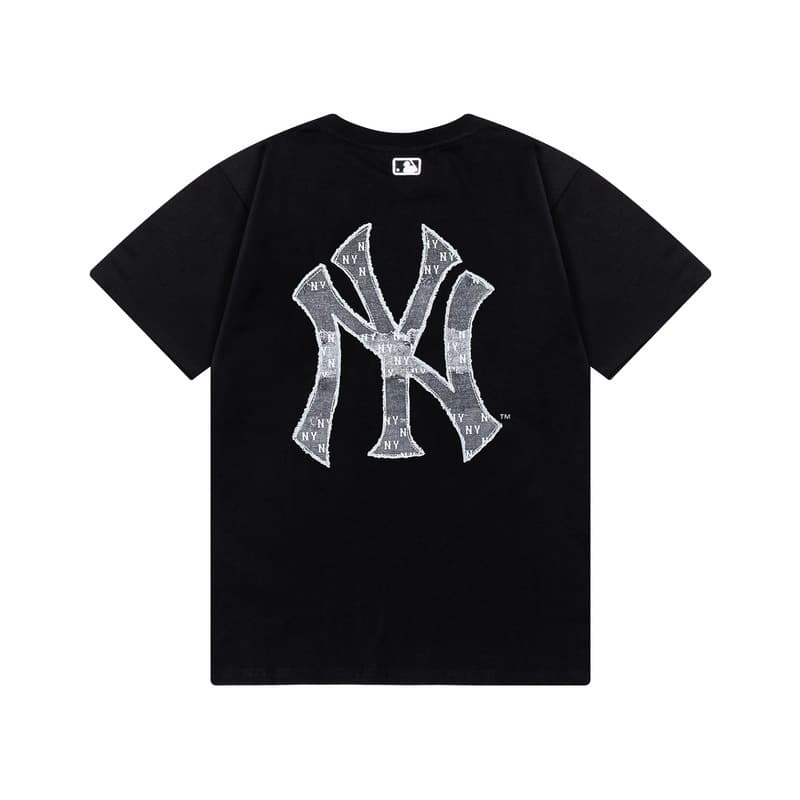 2026 Summer New · MLB Denim-Like Monogram Back Label Short Sleeve T-Shirt Pure Cotton Loose Fit Casual Unisex