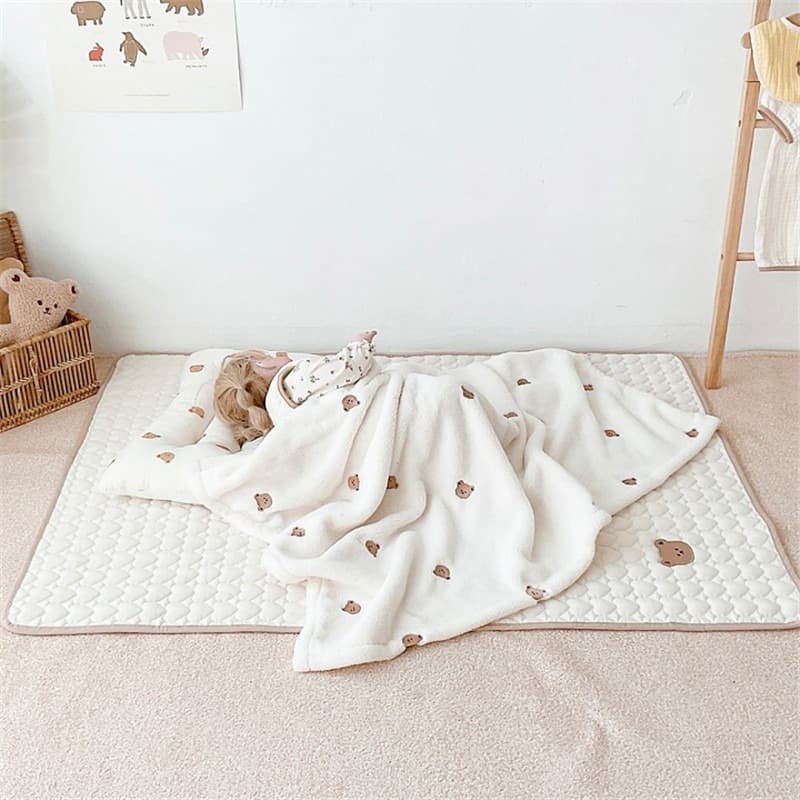 cpc quilted embroidered diaper pad bear rabbit embroidery cute pattern baby seat cushion changing diaper pad waterproof