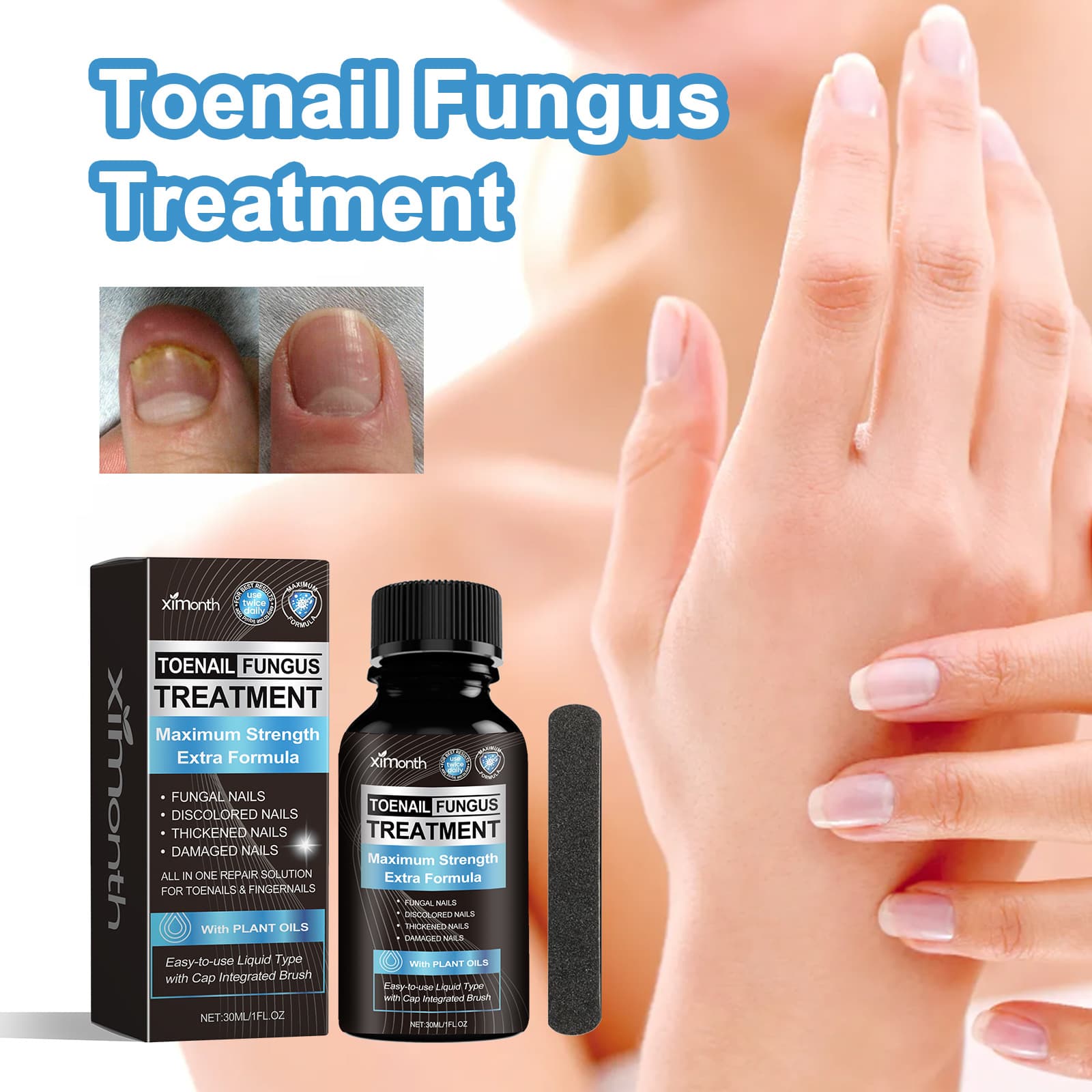 XIMONTH Nail Care Liquid for Hand and Foot Nail Maintenance, Abnormal Nail Care, Soft Nail Surface Solution