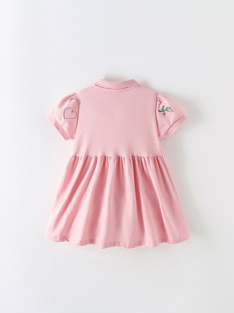Cross-border Malwee girls' dress, new summer short-sleeved European and American style, fashionable little girl princess dress