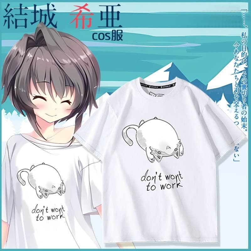9Nine Yuki Shia 9-Nine-Game Merchandise Same Style Cosplay Clothing Short-Sleeved T-Shirt for Men and Women