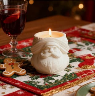 Santa Claus Plaster Cup Scented Candle Christmas Gift Scented Candle Factory Wholesale Christmas Candle