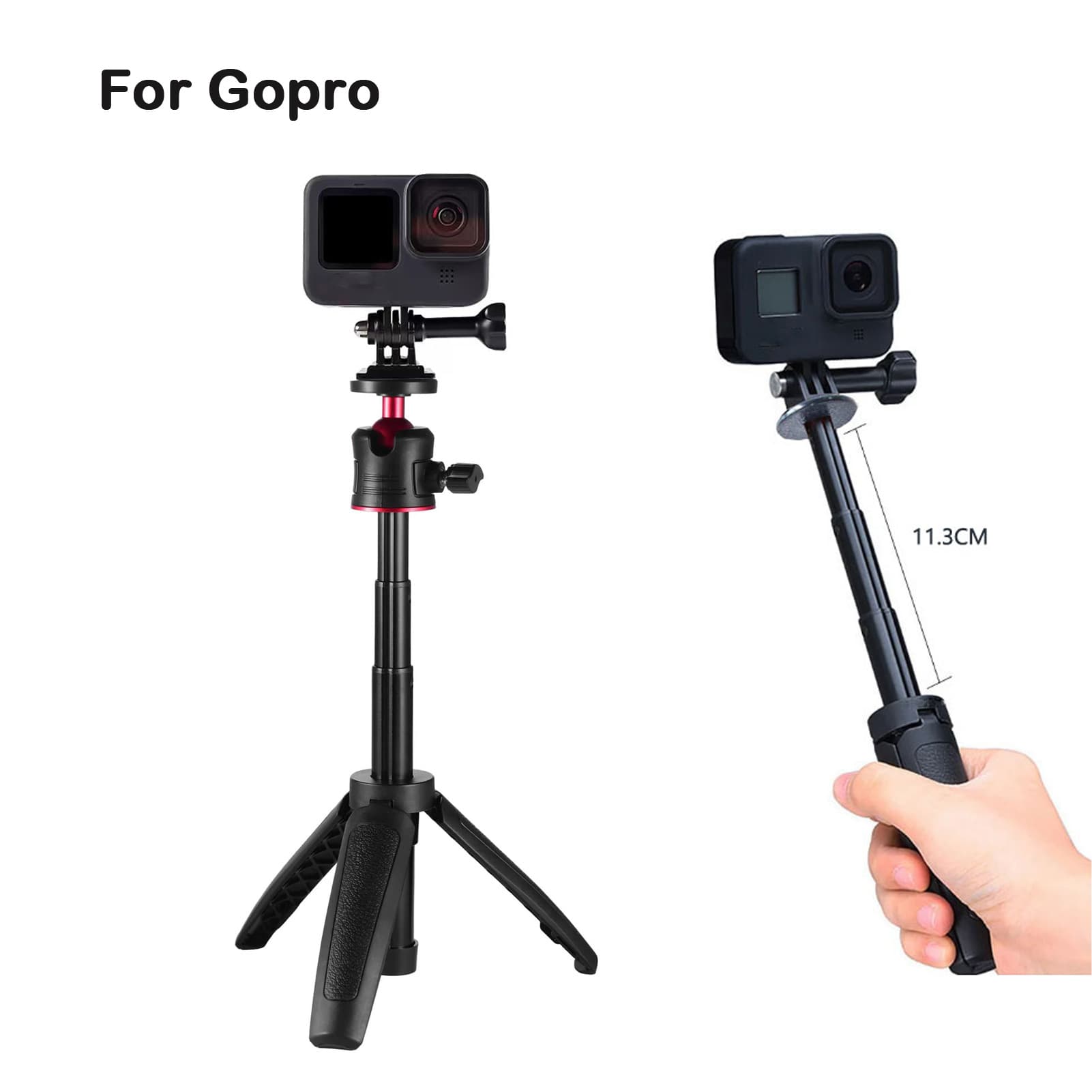 Mini Extended Tripod for Action Camera Selfie Stick DJI GoPro Hero5/4 Pocket3 Sports Camera Accessories ABS Aluminum Alloy
