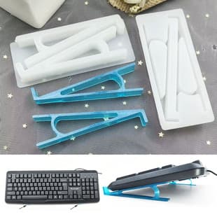 Crystal Epoxy Resin Computer Keyboard Riser Silicone Mold DIY Slanted Keyboard Tray Mold