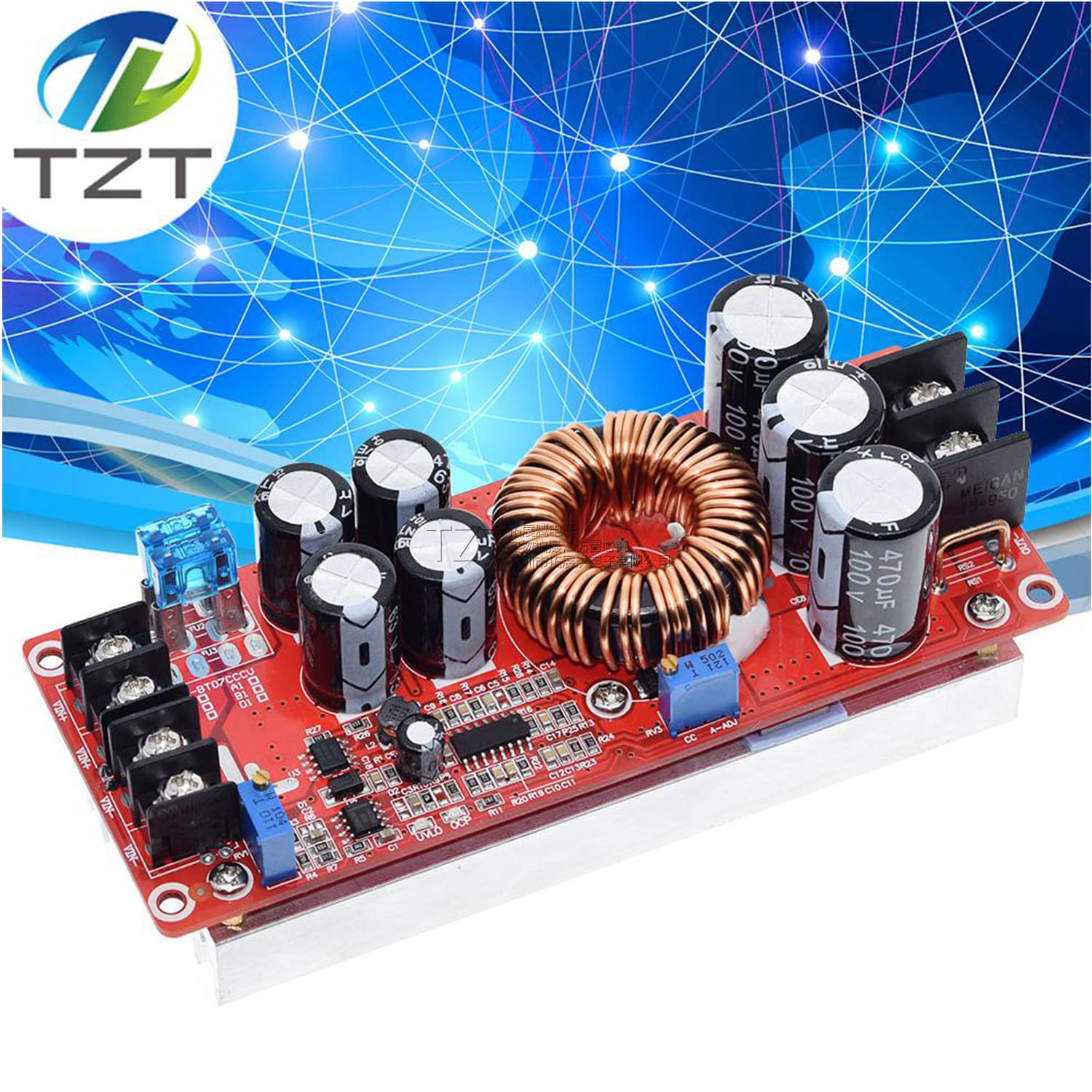 1200W High-Power DC-DC Boost Constant Voltage Constant Current Adjustable Vehicle Charging Power Supply Module
