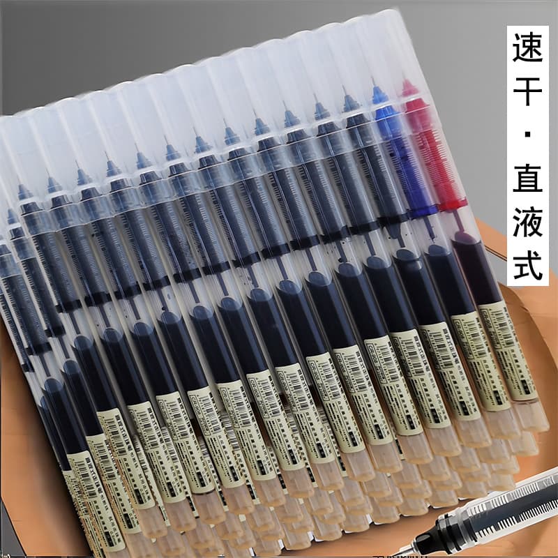 Gel Ink Pen Direct Liquid Roller Ball Pen Large Capacity Colored Journal Pen Student Exam Study Signing Pen Stationery