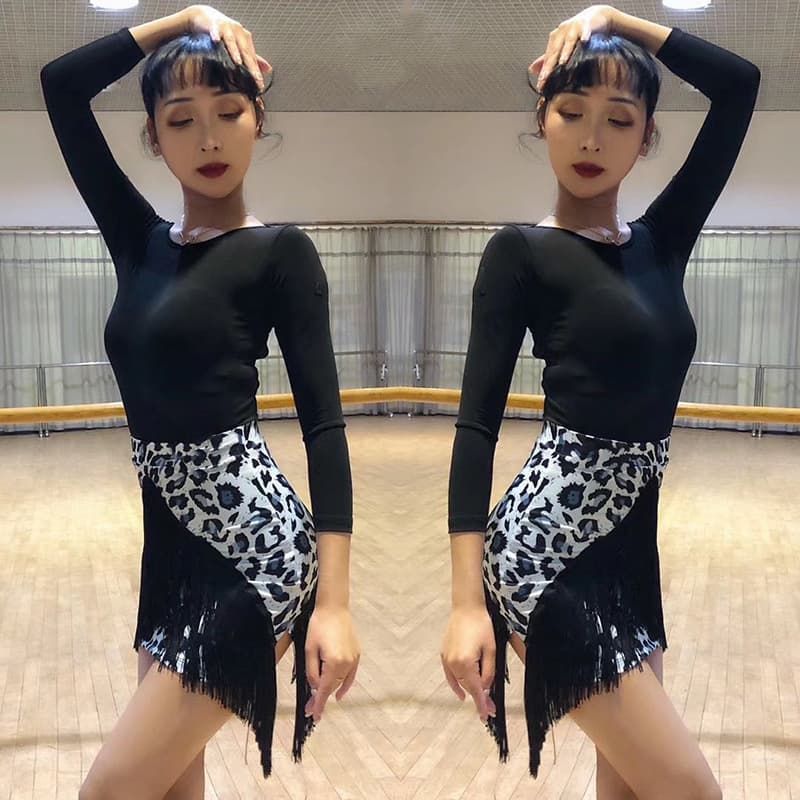 New Latin Dance Skirt Practice Wear for Women Adults, Half Skirt Fringe Skirt Bottom, Competition Dance Performance Costume