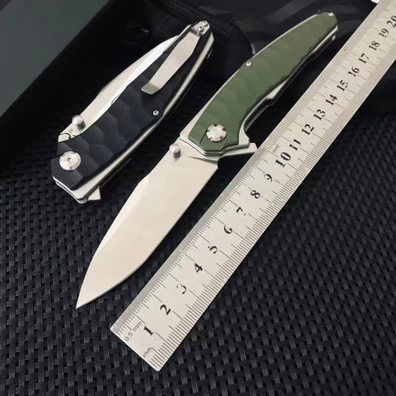 Python G10 Handle D2 Steel Folding Knife Ball Bearing Folding Defense Portable Survival Knife Camping Sharp Fruit Knife