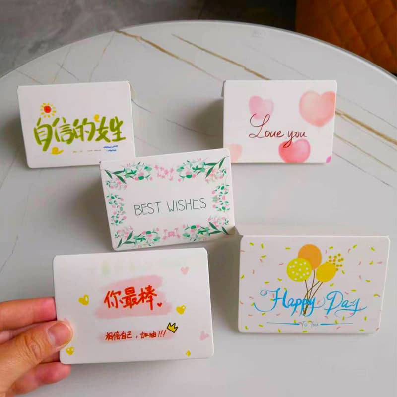INS Creative Minimalist Premium Small Card Flower Shop Holiday Gift Card Mini Blessing Thank You Birthday Greeting Card Blank