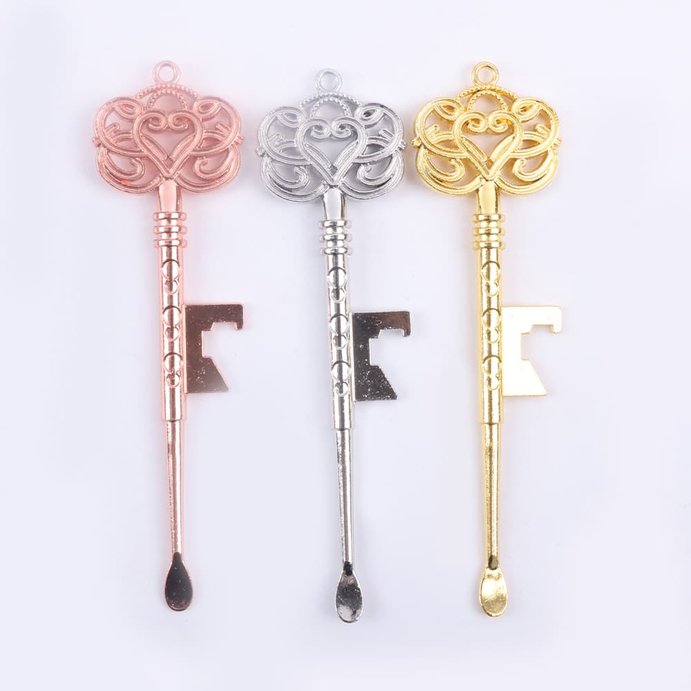 Factory Direct Metal Rhinestone Tobacco Spoon Irregular Metal Small Tobacco Scoop Snuff Bottle Tobacco Pin Tobacco Spoon