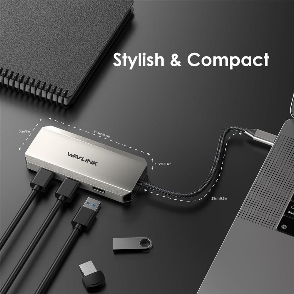 WAVLINK 100W PD Input Triple 4K Docking Station 4K HDMI Adapter for Laptop