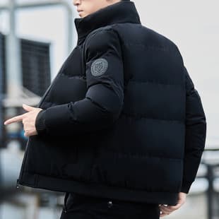 2022 New Winter Cotton Jacket for Men, Thickened and Fleece-Lined, Korean Style Student Coat, Men's Silk Cotton Padded Jacket