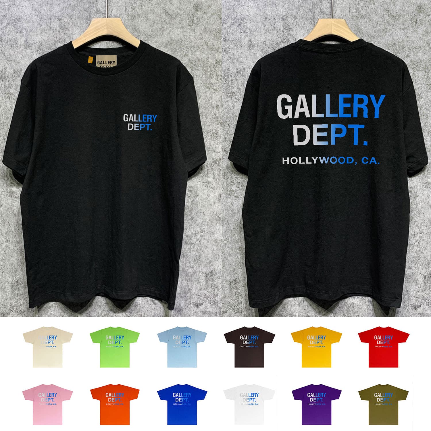 In Stock GALLERY DEPT T SHIRTS TEES Summer European and American Trendy Cross-Border Short Sleeve T-Shirt