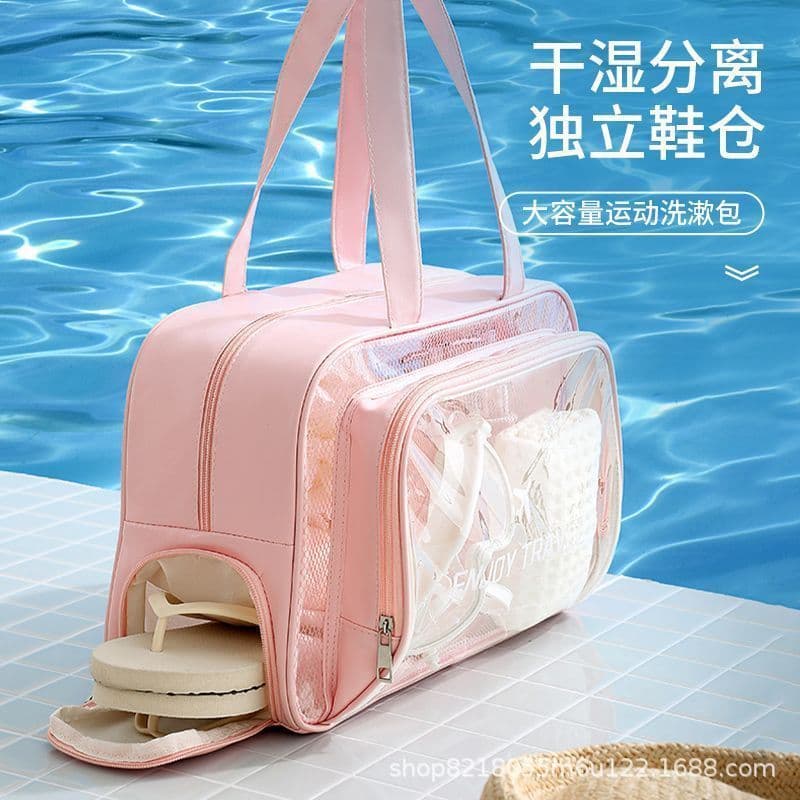 Swimming Storage Bag Waterproof Large Capacity Toiletry Bag Wet and Dry Separation Swimsuit Beach Bag Sports Fitness Bag Cosmetic Bag