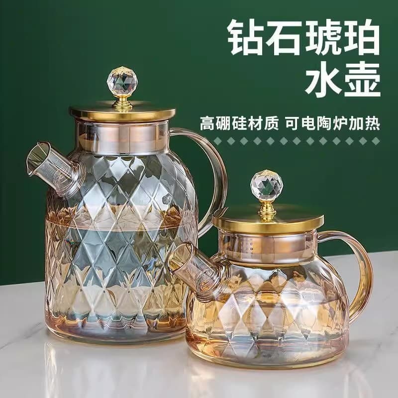 Cross-border e-commerce supply teapot living room glass tea set flower tea pot borosilicate cold water pot kettle tea brewing dedicated