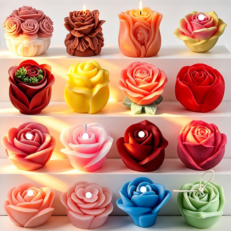 Best-selling 3D Rose Silicone Mold for Candle Making, Soap, DIY Fondant Mold