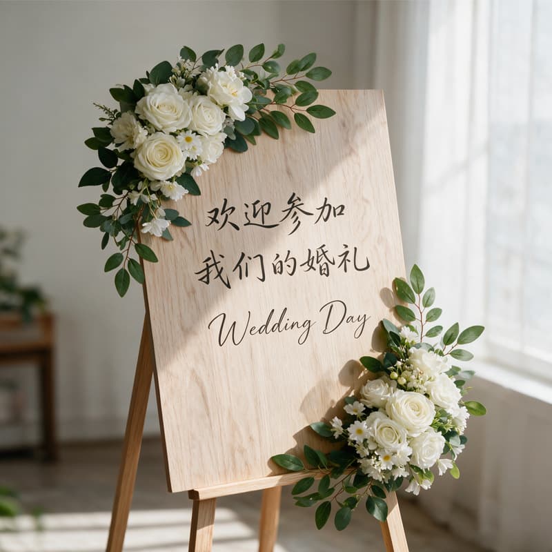 Cross-border artificial flower tag flower chair back fake flower welcome card arch flower outdoor decoration wedding lintel flower art wholesale
