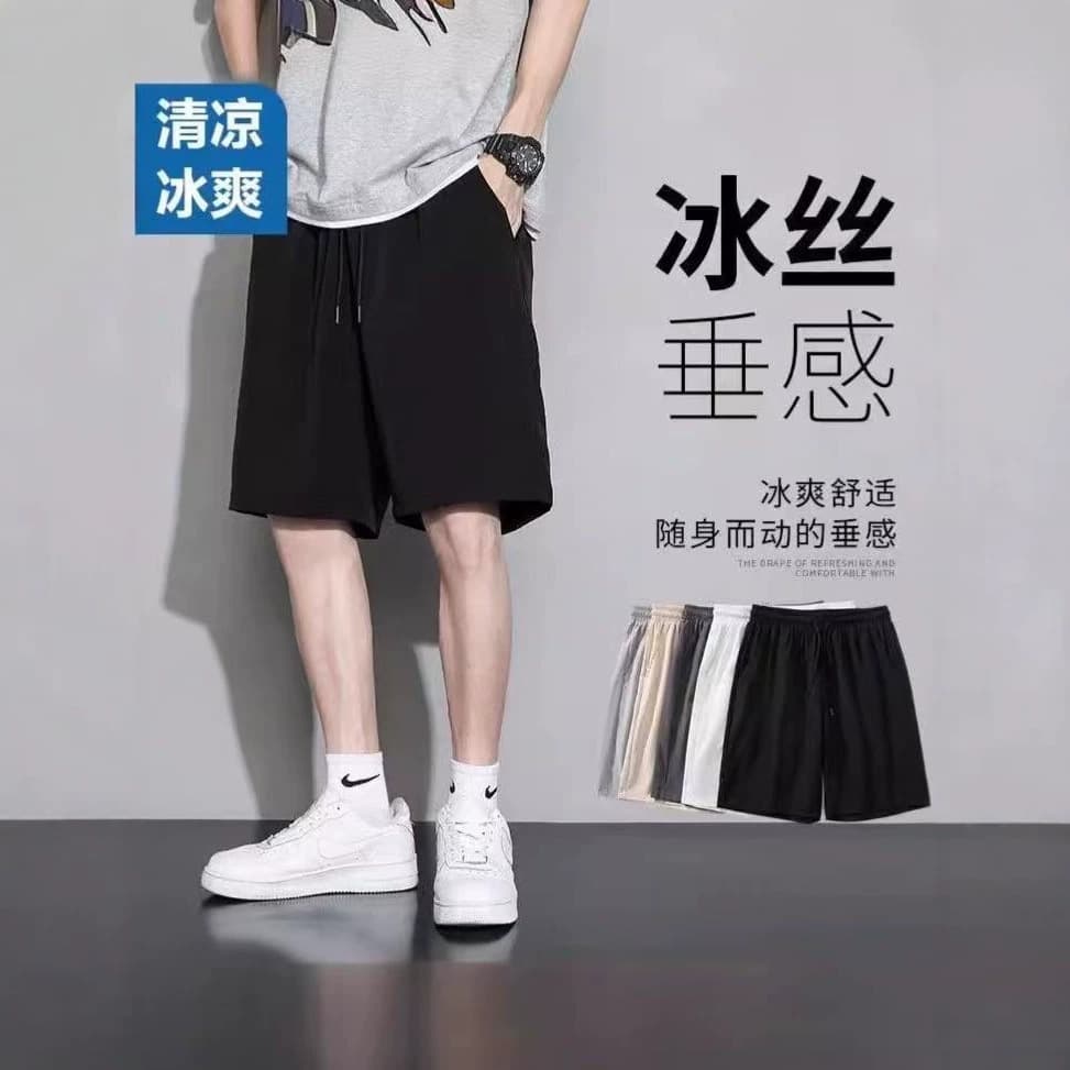 Foreign Trade Quick-Dry Sports Trendy Shorts for Men, Casual American Style Workout Shorts, Ice Silk Men's Beach Shorts Summer