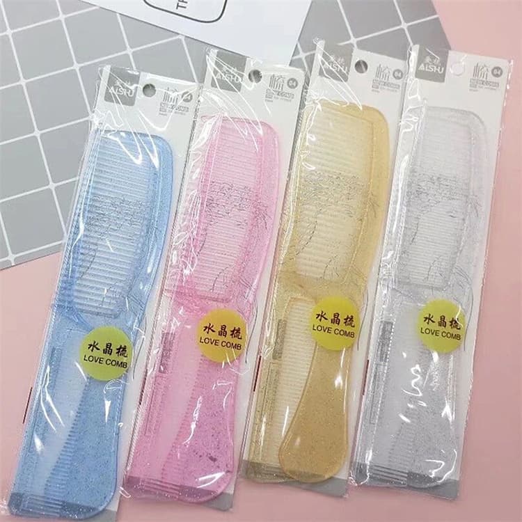 Plastic Solid Color Comb, Student Home Daily Use Smoothing Comb, Hairdressing Comb, Street Stall Dollar Store Wholesale