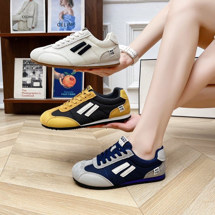 Breathable Design Inner New Height Increase DEXUN Shoes Small Batch Mesh Color Block Women's Autumn Outdoor Hiking Casual Forrest Gump Sneakers
