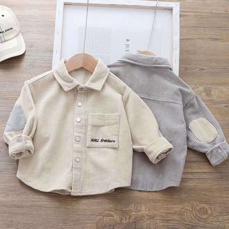 Boys' Autumn Corduroy Shirt Jacket, Stylish Casual Top for Toddlers and Kids
