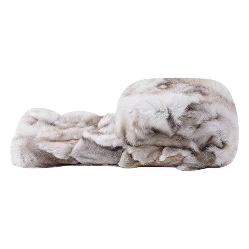 Scandinavian Sofa Blanket Solid Color Casual Air Conditioning Blanket Faux Fur Knitted Throw Blanket Striped Rabbit Fur Decorative Blanket Bedside Blanket