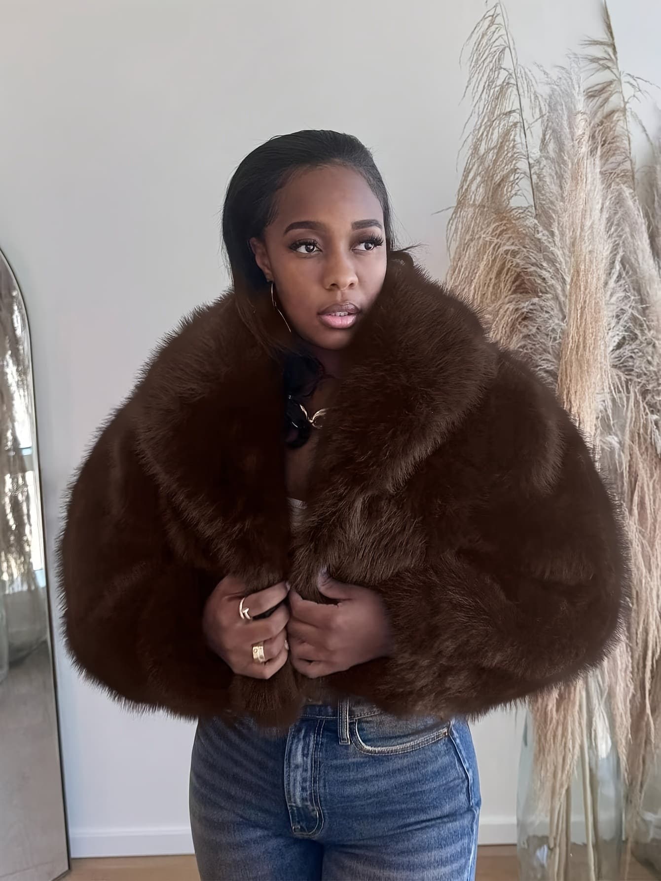 R 57740 Winter Thick Fox Fur Coat Cross-border European and American Style