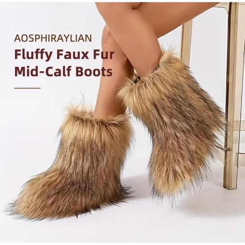 T 52251 Fur Snow Boots Women Winter
