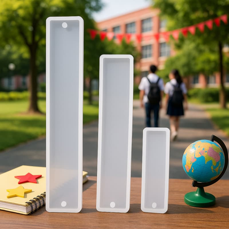 Sweet DIY Crystal Epoxy Resin Blank Bookmark Mold, Epoxy Ruler Mold, Mirror Surface Ornament UV Resin, 3 Sizes