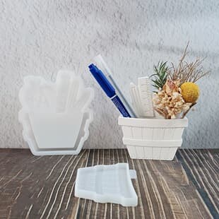 S1697+S1698 Back to School Gift Frame Base + Lid Decorative Cement Plaster Mold DIY Silicone Mold
