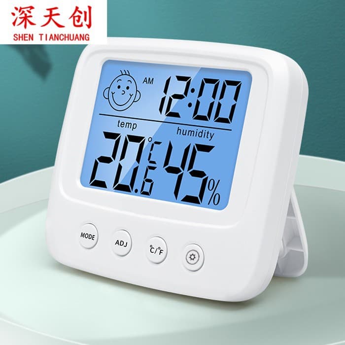 E0828 Home Temperature and Hygrometer, Electronic Thermometer, Indoor Baby Room Wall-Mounted High-Precision Dry and Wet Temperature Meter