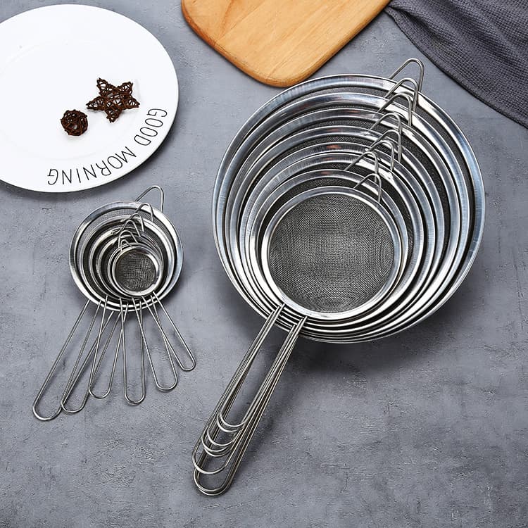 Stainless Steel Oil Filter Spoon Straight Mesh Sieve Frying Noodle Scoop Soy Milk Filter Juice Filter Spoon Manufacturer Wholesale