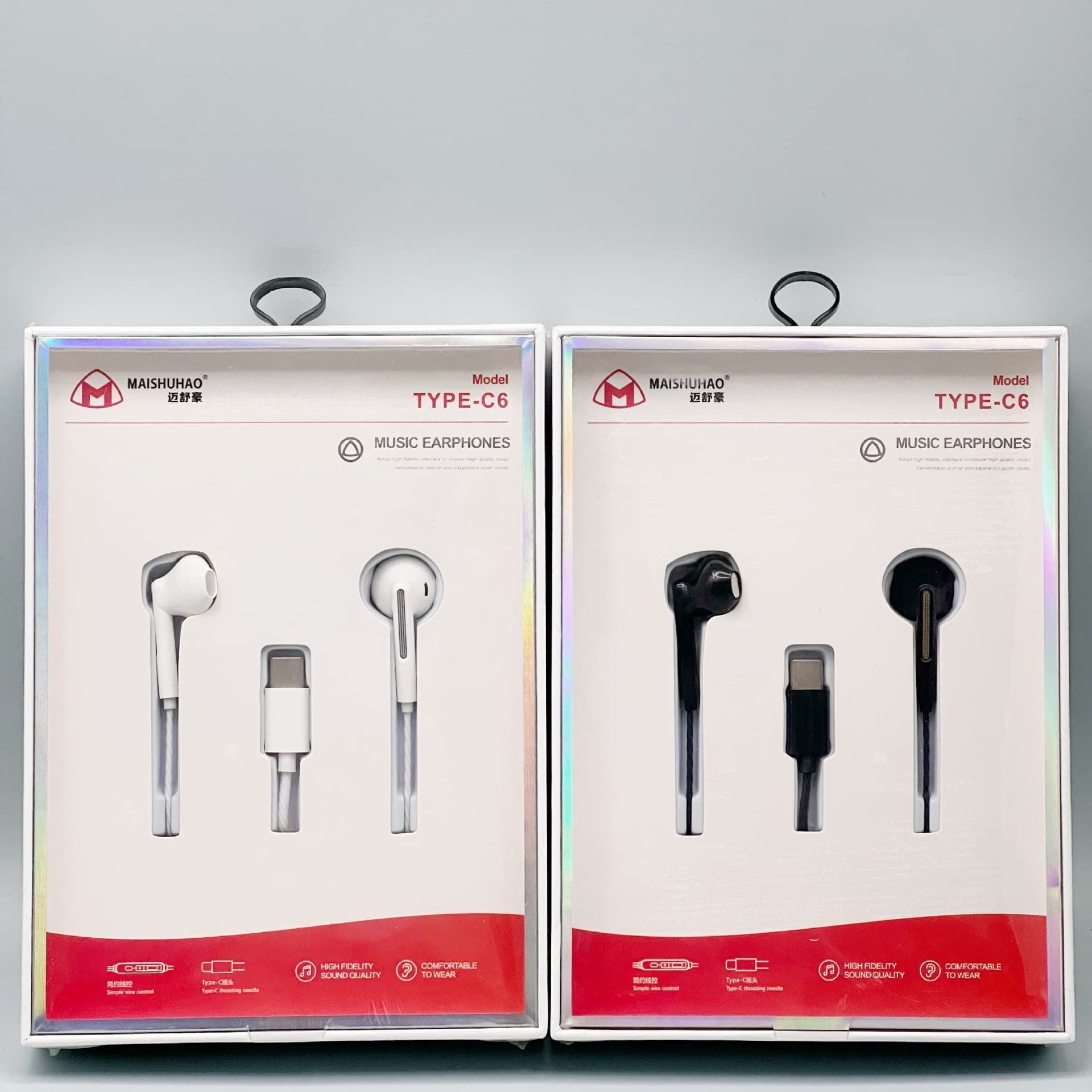 Brand C6 oblique ear Type-c headset for Huawei oppovivo Xiaomi mobile phone subwoofer music headset