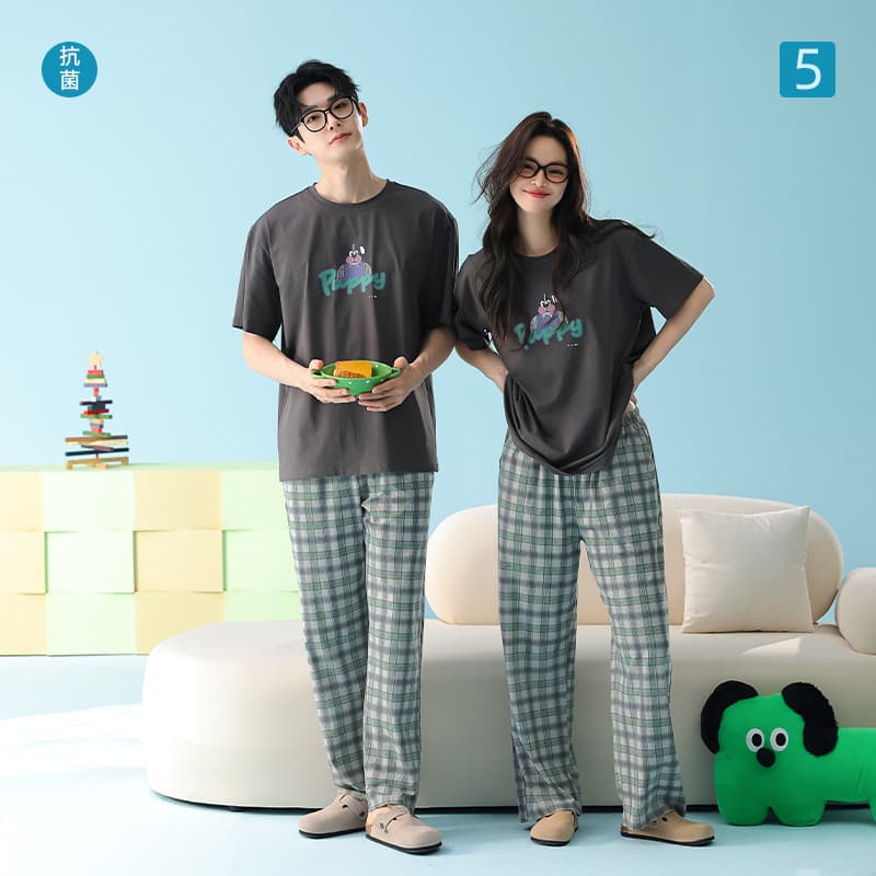 [Antibacterial Xinjiang Cotton] Pure cotton pajamas for women spring and summer category A short-sleeved trousers thin men's large size home clothes