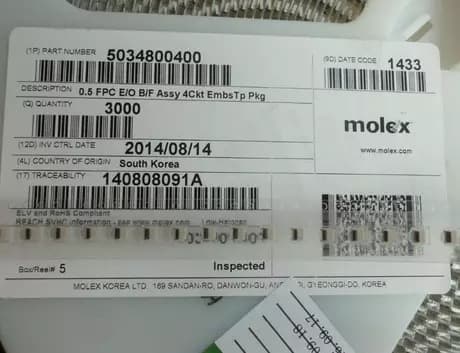 MOLEX Connector 503480-0400 5034800400 0.5mm Pitch 4Pin