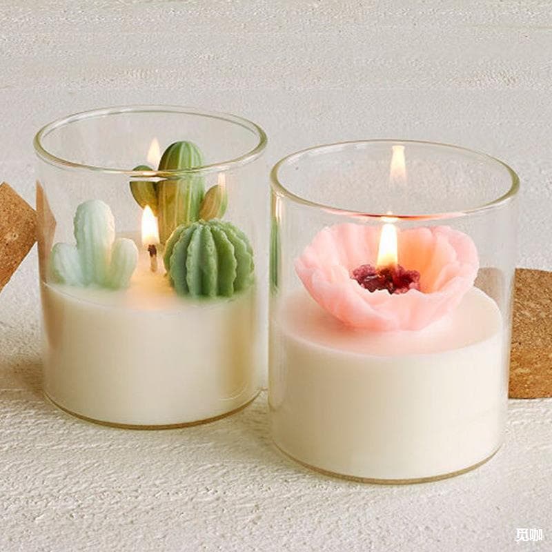 In Stock High Borosilicate Glass Aromatherapy Candle Cup Round Straight Cylinder Glass Candle Holder Decoration Gift Glass Jar with Lid