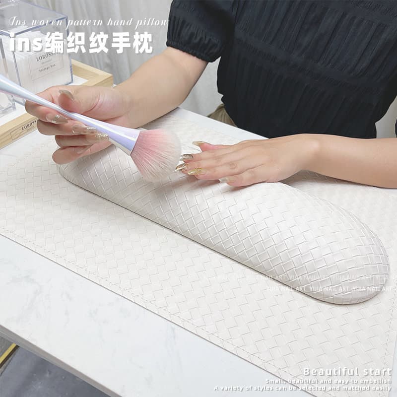 INS Woven Pattern Nail Art Hand Rest Set Cushion Leather Texture Pillow Holder Tool Nail Salon Dedicated Nail Hand Rest