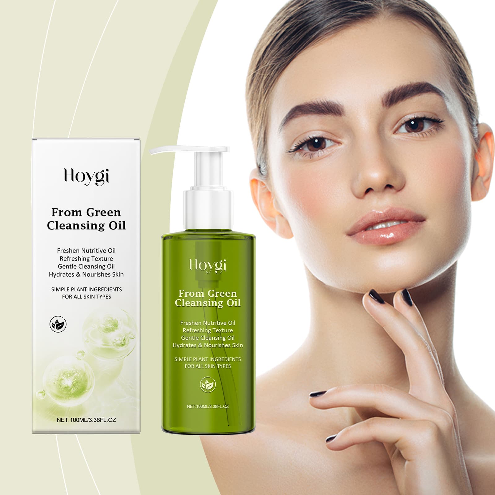 HOYGI Mild Makeup Remover Oil Gentle and skin-friendly makeup remover, translucent, deep cleansing, face and lip makeup, refreshing and non-sticky