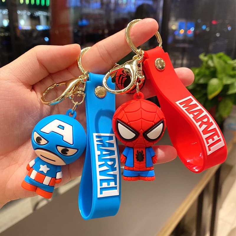 Marvel series cute three-dimensional anime characters pvc key chain pendant gift backpack pendant doll key chain