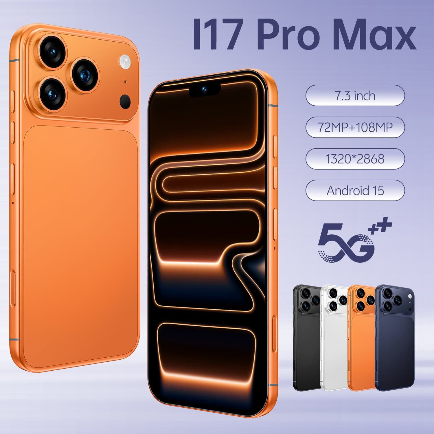 New i17Pro Max cross-border mobile phone 7.3-inch large screen 6+128GB true 4G Android foreign trade smartphone