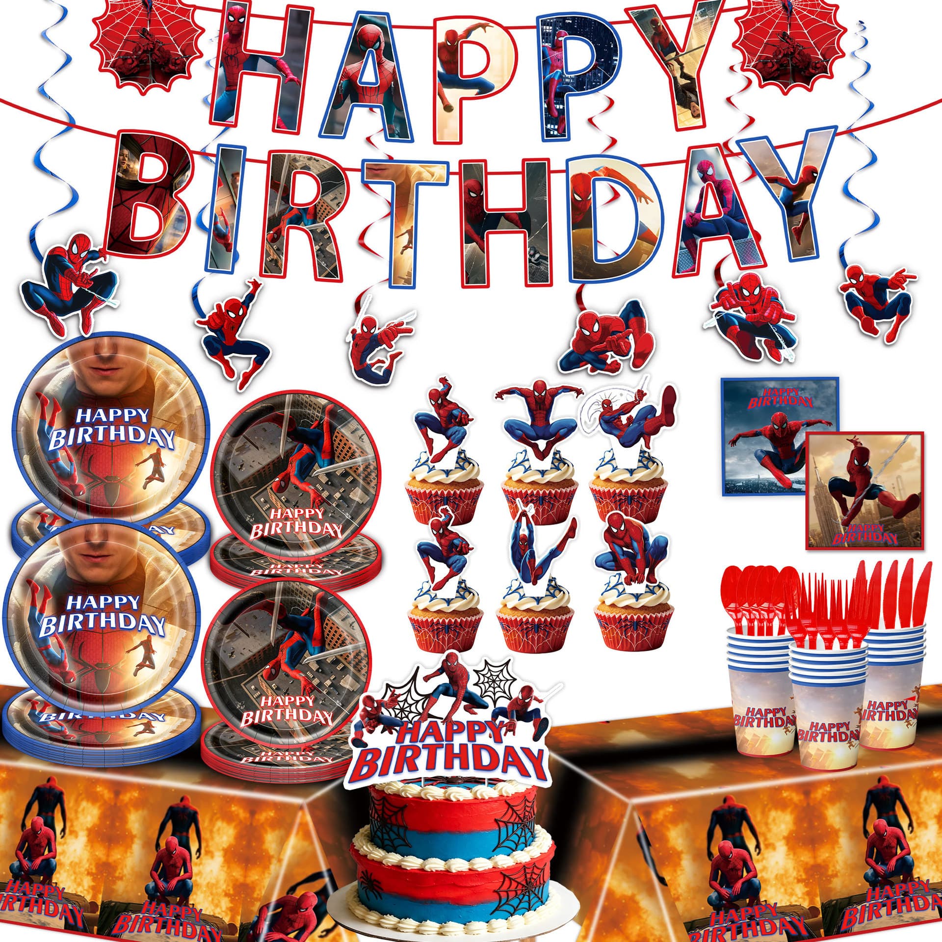 Amazon Super Hero Marvel Spider-Man Brand New Day Themed Birthday Party Decoration Supplies Set