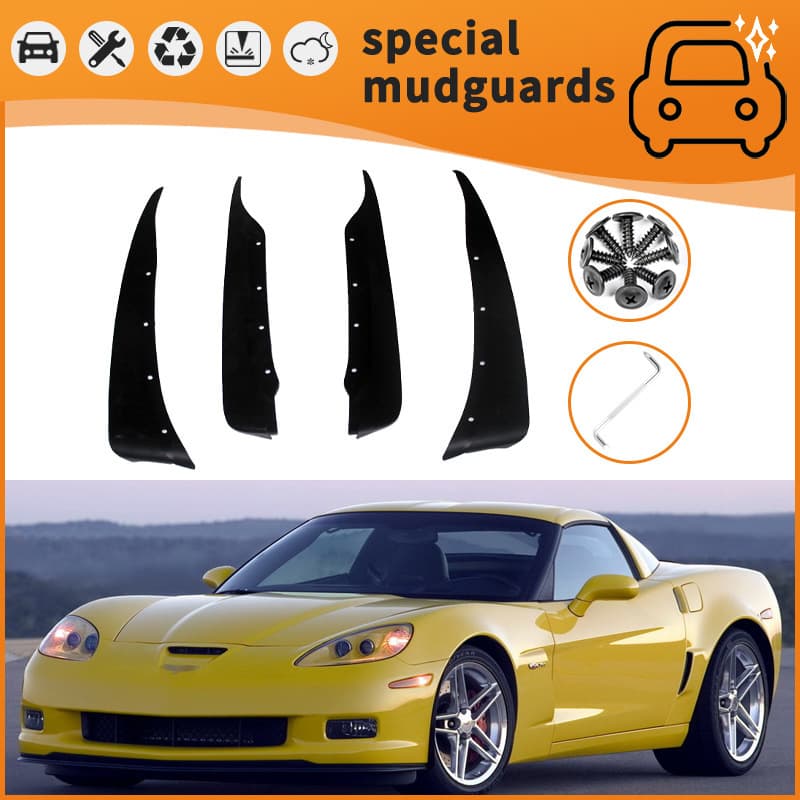 Fender Mudguard for 05-19 Chevrolet Corvette C6 C7 C8 Car Tire Splash Proof Plastic Wheel Well Fender Mudguard Auto Accessories