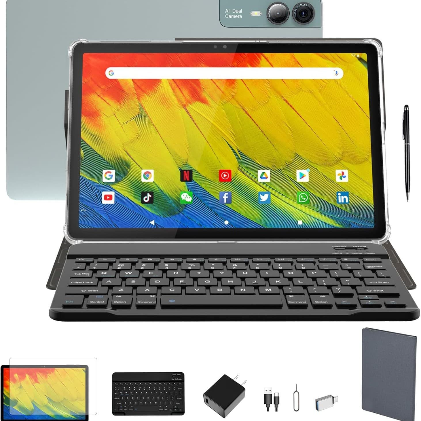 11-inch F11 cross-border business tablet T606 Android 14incell HD screen 2K screen Bluetooth keyboard protective cover