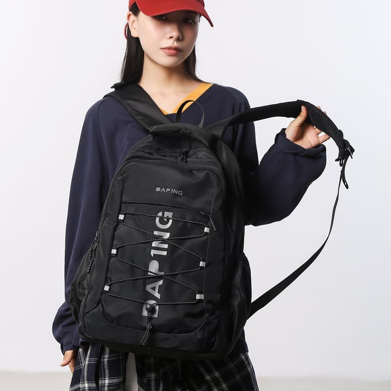 Cross-border Trendy Versatile Laptop Backpack Casual Lightweight Short-trip Fashion Student Schoolbag Ergonomic Backpack