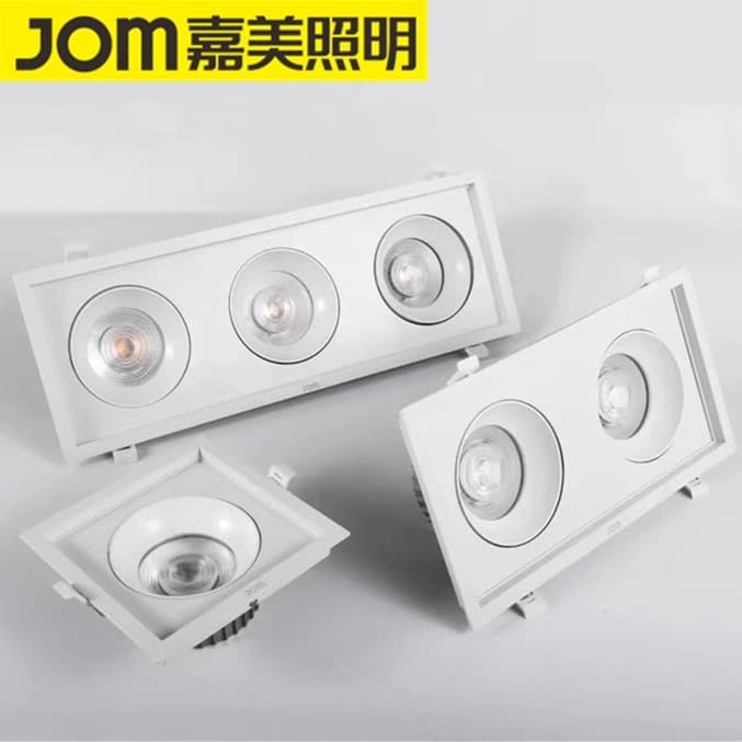 Jiamei Lighting: Three-Head Recessed Light, Grille Light, Anti-Glare Embedded COB Single/Double Head Recessed Light, Grid Downlight