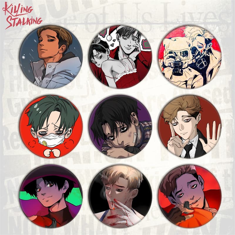 Killing Stalking Badge Pin Button Brooch Avatar Tinplate Export Gift Accessory Anime ACG Badge Goods