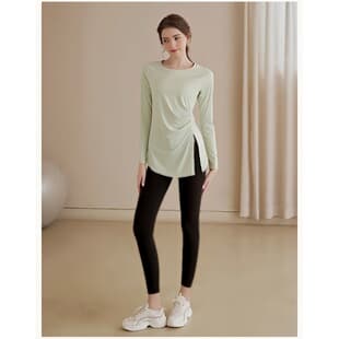 Quick-Dry Fitness Set for Women Spring/Autumn Outdoor Running Sports T-Shirt Pilates Training Outfit Hip-Covering Slimming Two-Piece Set