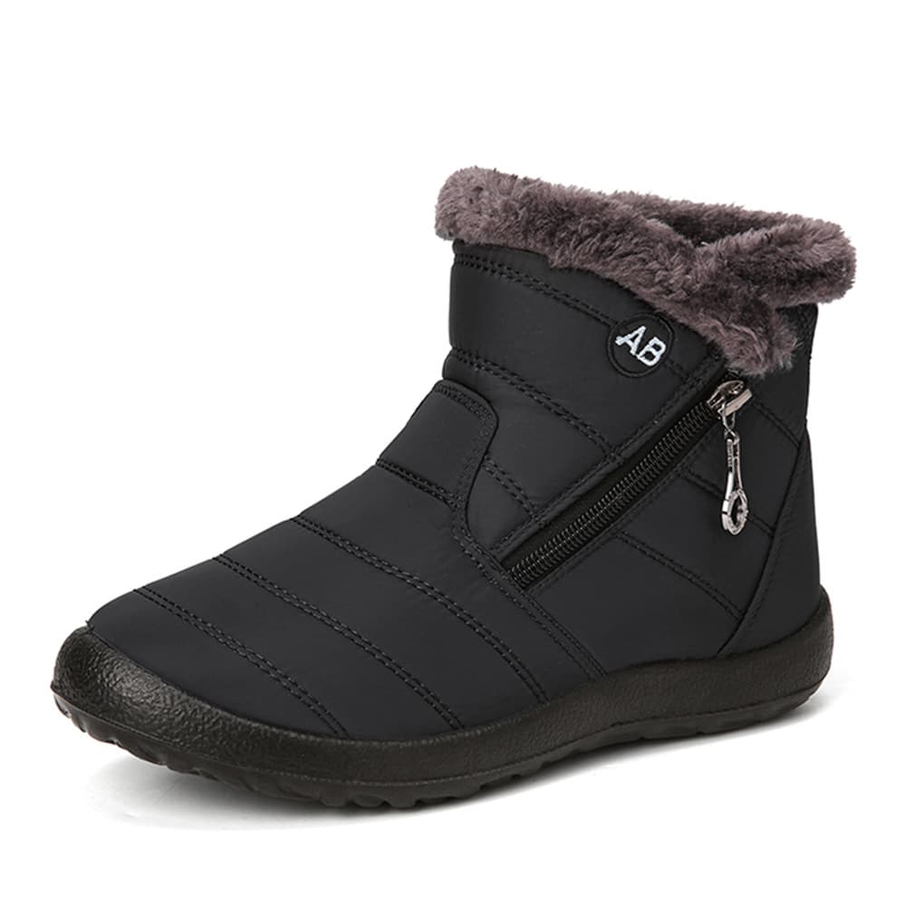 Export Plus Size Cross-border Winter New Warm Women's Snow Boots Side Zipper Size 44 Cotton Boots Mom Shoes Women's Footwear