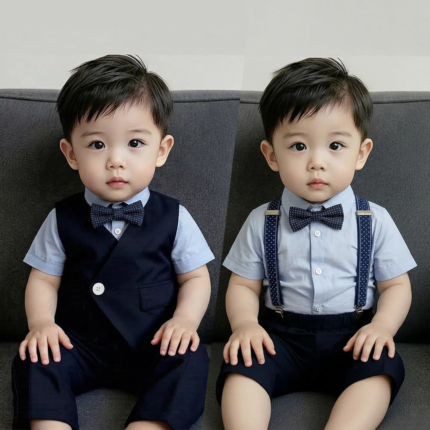 Boys British style small suit suit summer baby one-year-old dress flower girl costume Korean style overalls children
